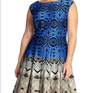 Gabby Skye Color-block Fit & Flare Dress